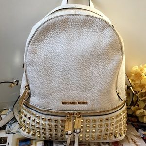 Michael Kors White Studded Backpack
